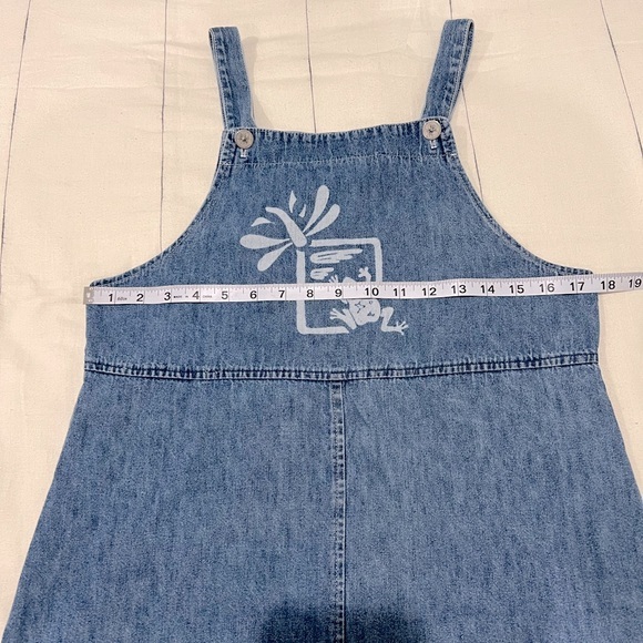 Vintage 90s‎ Studio Ease 100% Cotton Denim Midi Dress - Picture 8 of 10